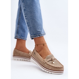Mocasines Calados Mujer Twista Dorado 5