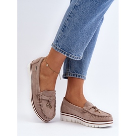 Mocasines con plataforma de mujer en beige Railav 4