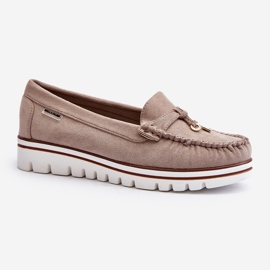 Mocasines con plataforma de mujer en beige Railav 2