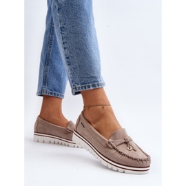 Mocasines con plataforma de mujer en beige Railav 5