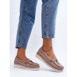 Mocasines con plataforma de mujer en beige Railav 6