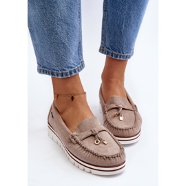 Mocasines con plataforma de mujer en beige Railav 8