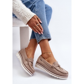 Mocasines con plataforma de mujer en beige Railav 9