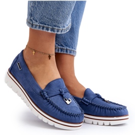 Mocasines De Mujer Con Plataforma Azul Railav 10