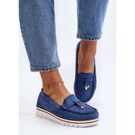 Mocasines De Mujer Con Plataforma Azul Railav 5