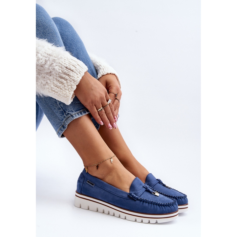 Mocasines De Mujer Con Plataforma Azul Railav 1 Mocasines De Mujer Con Plataforma Azul Railav 1