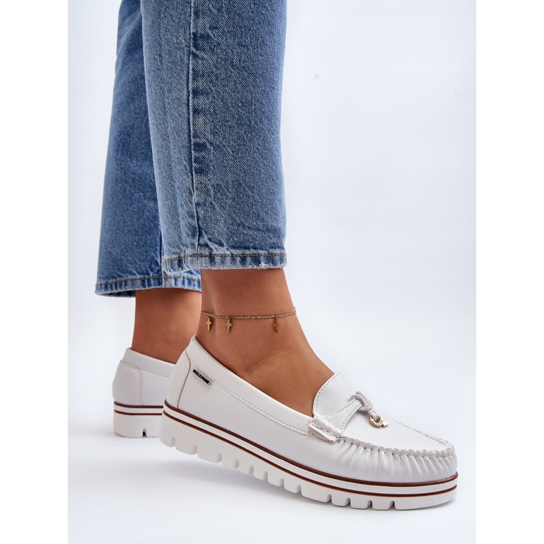 Mocasines De Mujer Con Plataforma Blanco Railav 1
