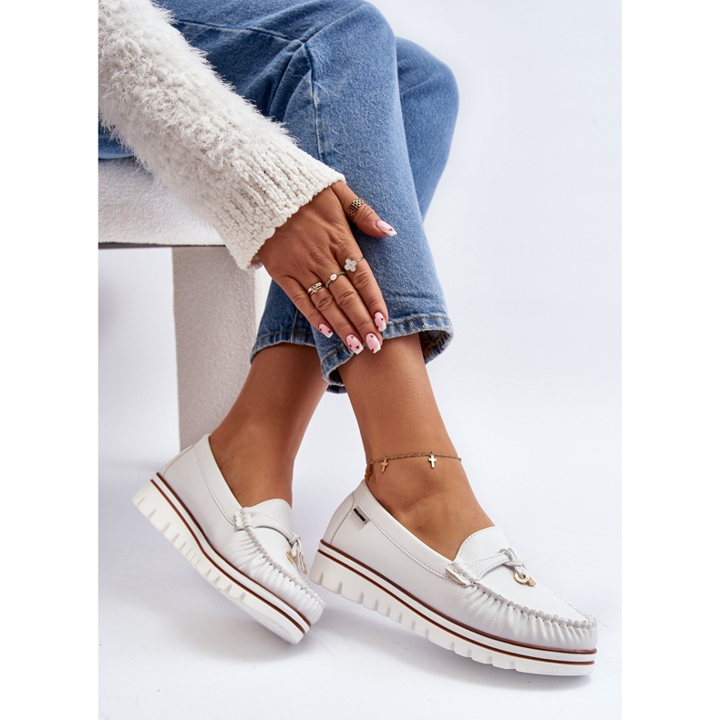 Mocasines De Mujer Con Plataforma Blanco Railav 2