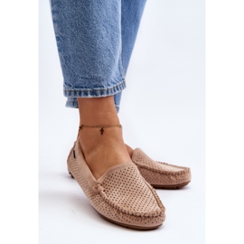 Mocasines Calados Mujer Beige Rasirna 7