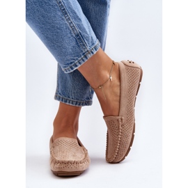 Mocasines Calados Mujer Beige Rasirna 8
