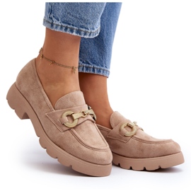 Mocasines Railenes Decorados Mujer Beige 10