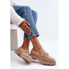 Mocasines Railenes Decorados Mujer Beige 1