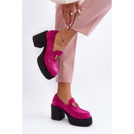 Zazoo 20170 Zapatos Mujer Ante Tacón Alto, Fucsia rosa 1