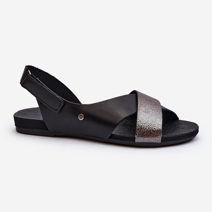 Zazoo 40141 Sandalias Piel Con Velcro, Negro 2