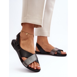 Zazoo 40141 Sandalias Piel Con Velcro, Negro 5