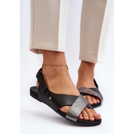 Zazoo 40141 Sandalias Piel Con Velcro, Negro 6