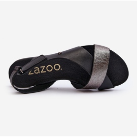 Zazoo 40141 Sandalias Piel Con Velcro, Negro 7