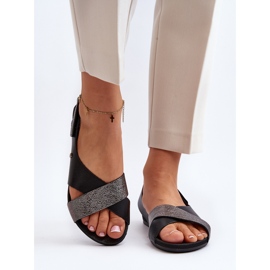 Zazoo 40141 Sandalias Piel Con Velcro, Negro 8