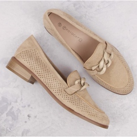 Potocki W WOL211B Zapatos calados de ante, beige 4