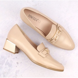 Vinceza W JAN270B Zapatos tacón bajo beige 3