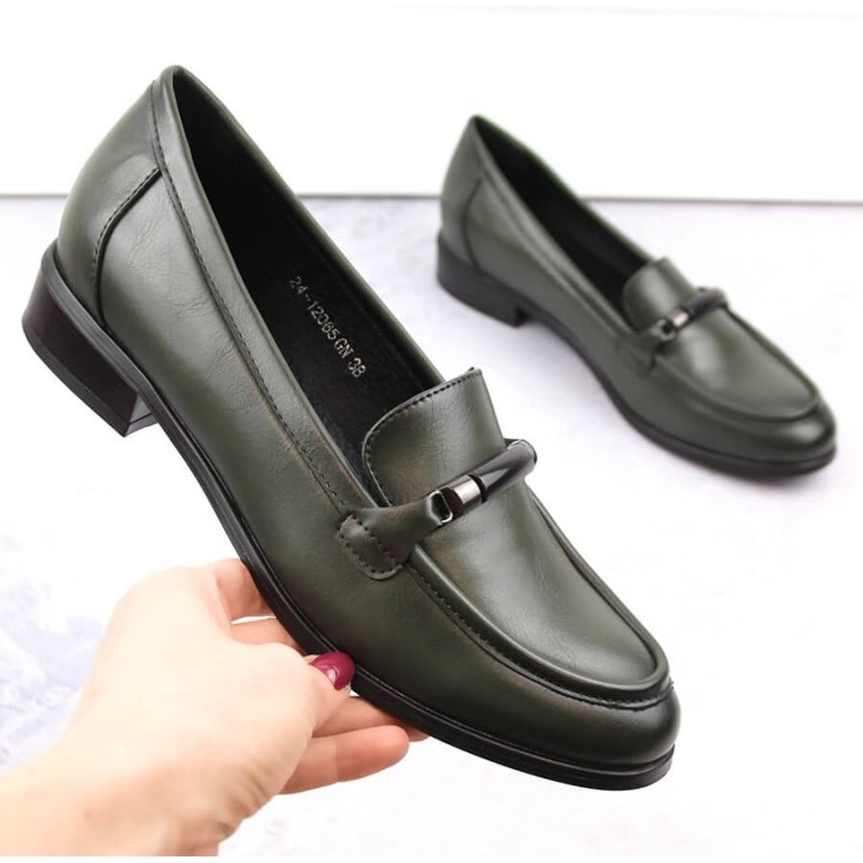 Potocki W WOL204C Zapatos tacón bajo verde 1