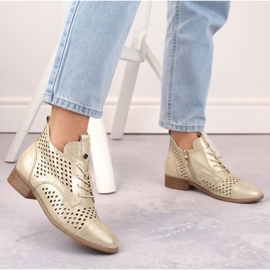 Botines Potocki W WOL205 dorado calado 2