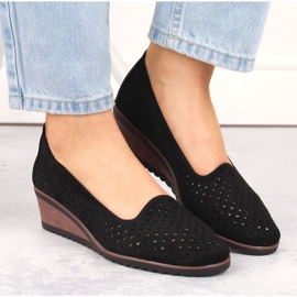 Zapatos cuña Potocki W WOL206 de ante negro 7