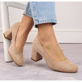 Zapatos de salón Potocki W WOL207B de ante, beige 5