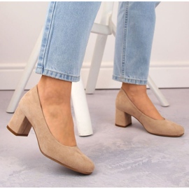 Zapatos de salón Potocki W WOL207B de ante, beige 6