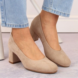 Zapatos de salón Potocki W WOL207B de ante, beige 7