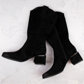 Potocki W WOL210A Botas caladas de ante, negro 4