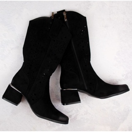 Potocki W WOL210A Botas caladas de ante, negro 5