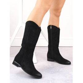 Vinceza W JAN264A Botas caladas de ante negro 2