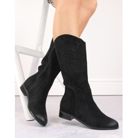 Vinceza W JAN264A Botas caladas de ante negro 3