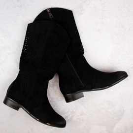 Vinceza W JAN264A Botas caladas de ante negro 5