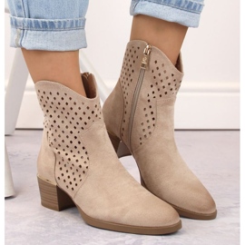 Vinceza W JAN265A Botas cowboy caladas ante beige 3