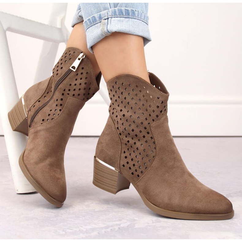 Vinceza W JAN265B Botas cowboy caladas ante, marrón 1