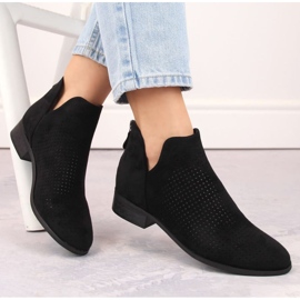 Botines de ante de tacón bajo Potocki W WOL212A, negro 2