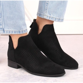 Botines de ante de tacón bajo Potocki W WOL212A, negro 3