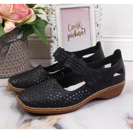 Zapatos de piel Rieker W RKR139 azul marino 2