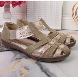 Sandalias T.Sokolski W SCA168A de piel, beige y dorado 4