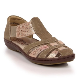 Sandalias T.Sokolski W SCA168A de piel, beige y dorado 6