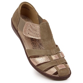 Sandalias T.Sokolski W SCA168A de piel, beige y dorado 7