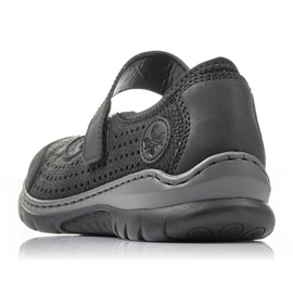 Zapatos cómodos calados Rieker W RKR575 negro 3