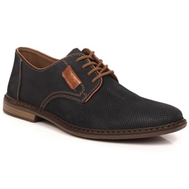 Zapatos cómodos de piel Rieker M RKR576 azul marino 2