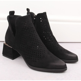 Botas mujer ante tacón calado, negro Potocki SZ12356 5