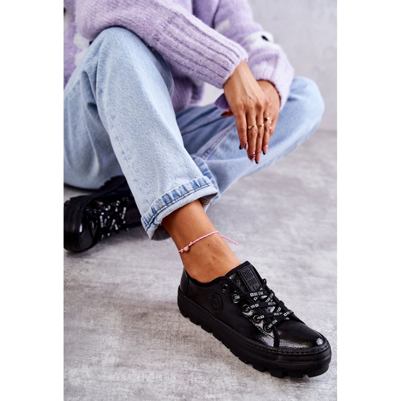 Zapatillas Deportivas Lacadas de Moda Big Star KK274044 Negro 2