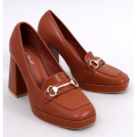 Albers Mocasines camel con tacón alto marrón 5