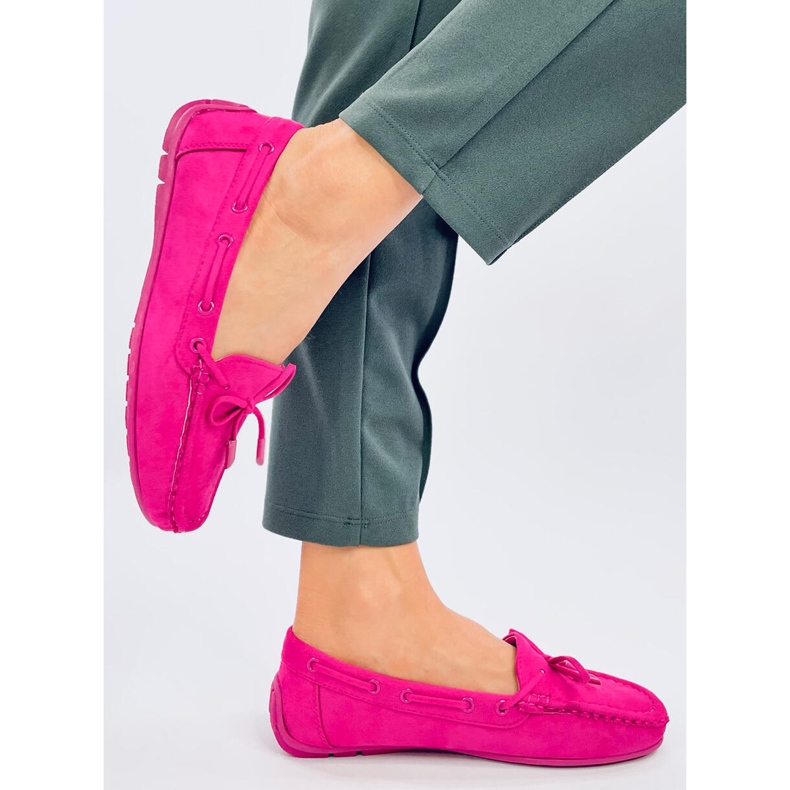 Mocasines Wards de ante fucsia rosa 2