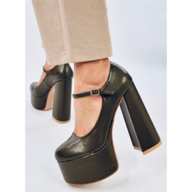 Zapatos de tacón con plataforma de Rosario Armygreen verde 4